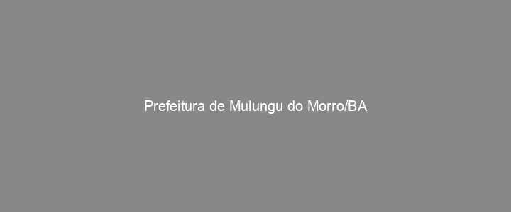 Provas Anteriores Prefeitura de Mulungu do Morro/BA